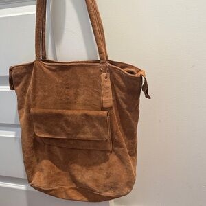J.Jill Brown Suede Tote Bag/ laptop bag